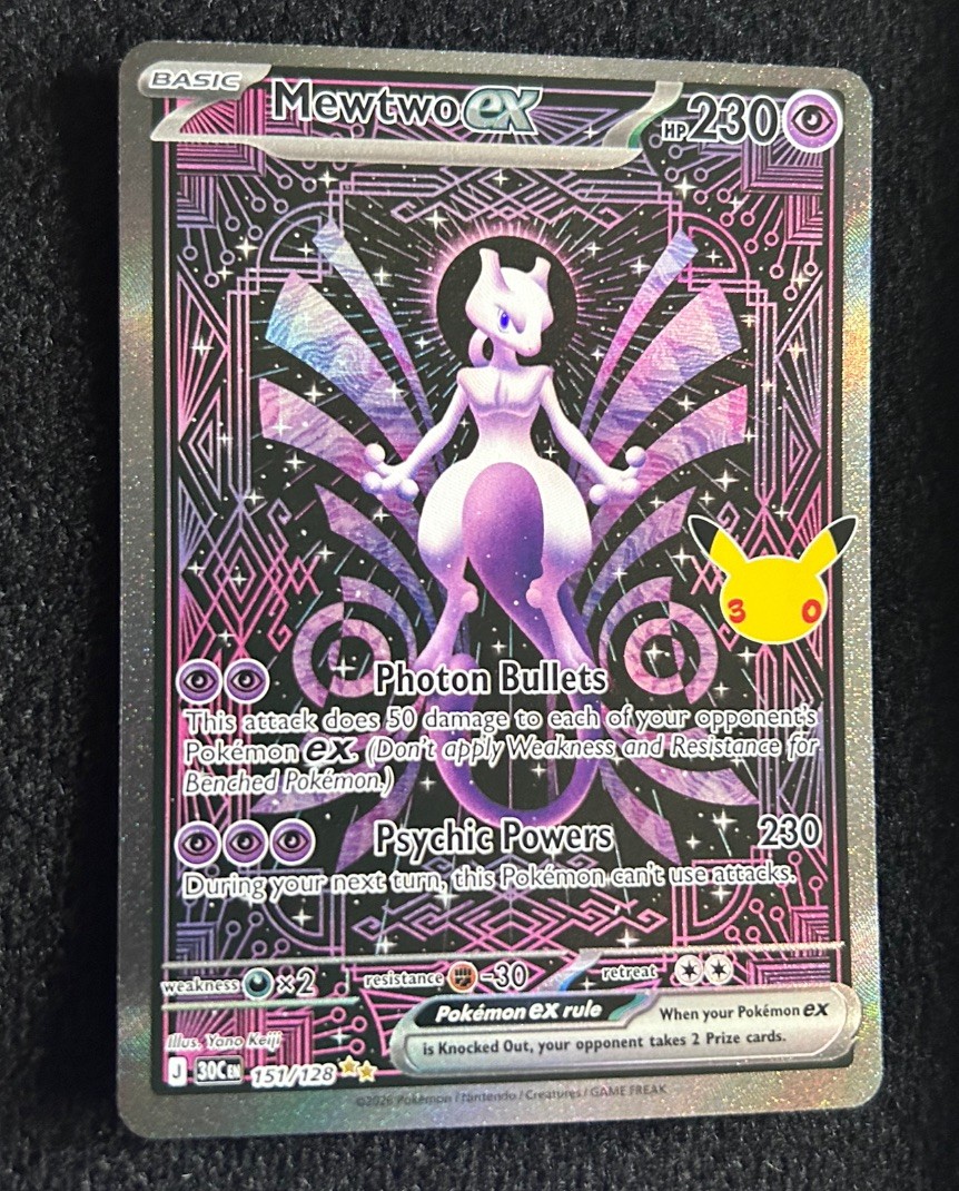 Pokemon Mewtwo ex 151/128 SIR Holo English 30th Celebration