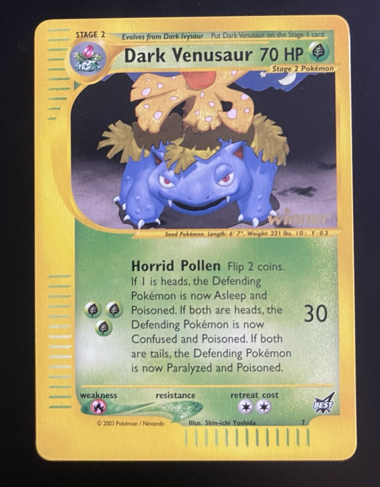 Dark Venusaur Winner NM Grading Psa Bgs Cgc Best Of Promo Black Star Pokemon