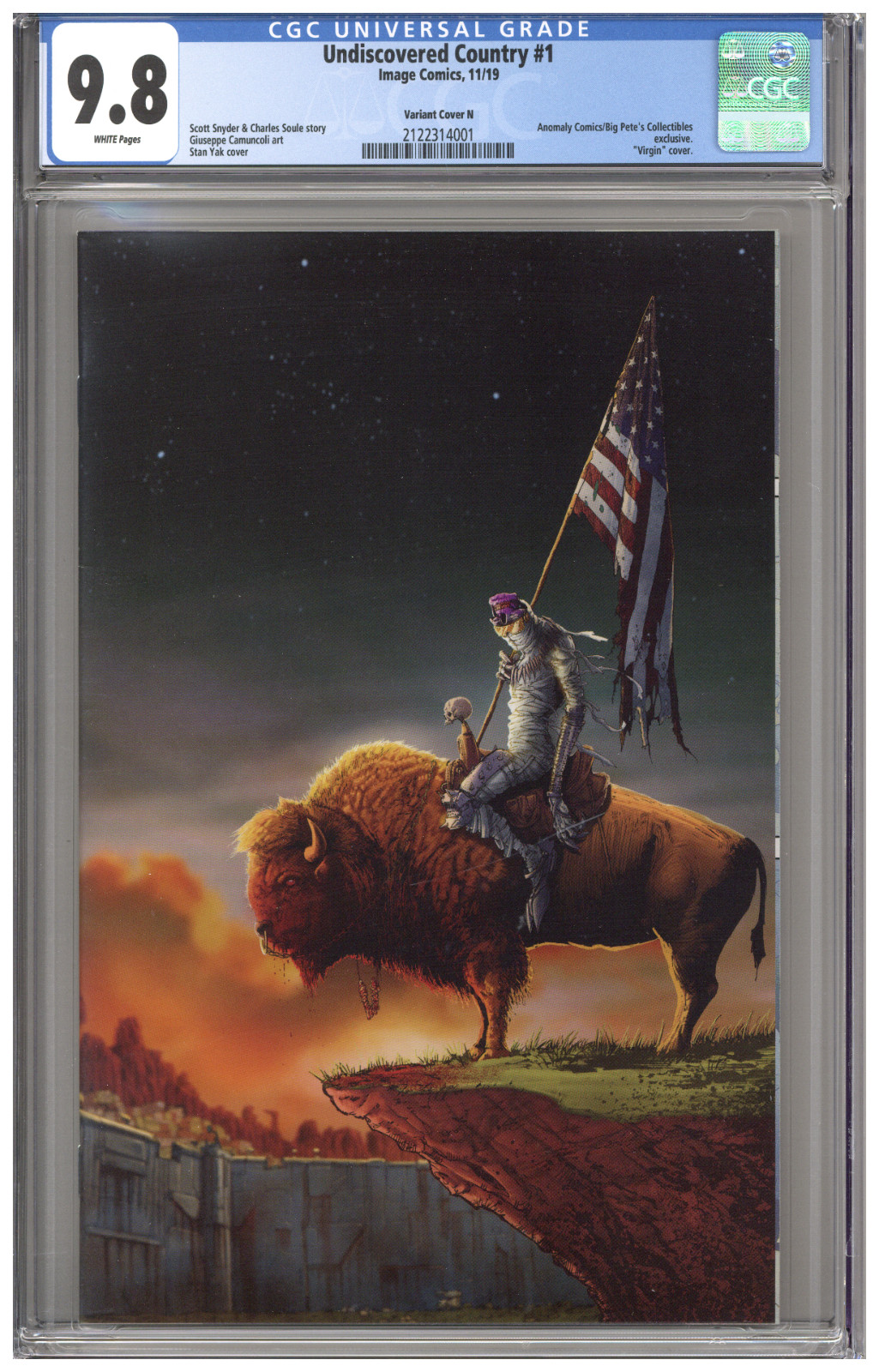 Undiscovered Country #1 CGC 9.8 Variant N Virgin Stan Yak Cover Edition Big Pete