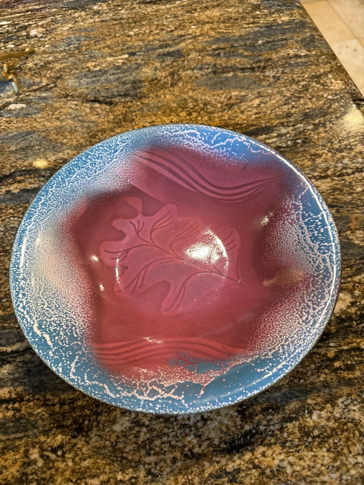 Edward Winter Enamel on copper bowl 10 inch in diameter