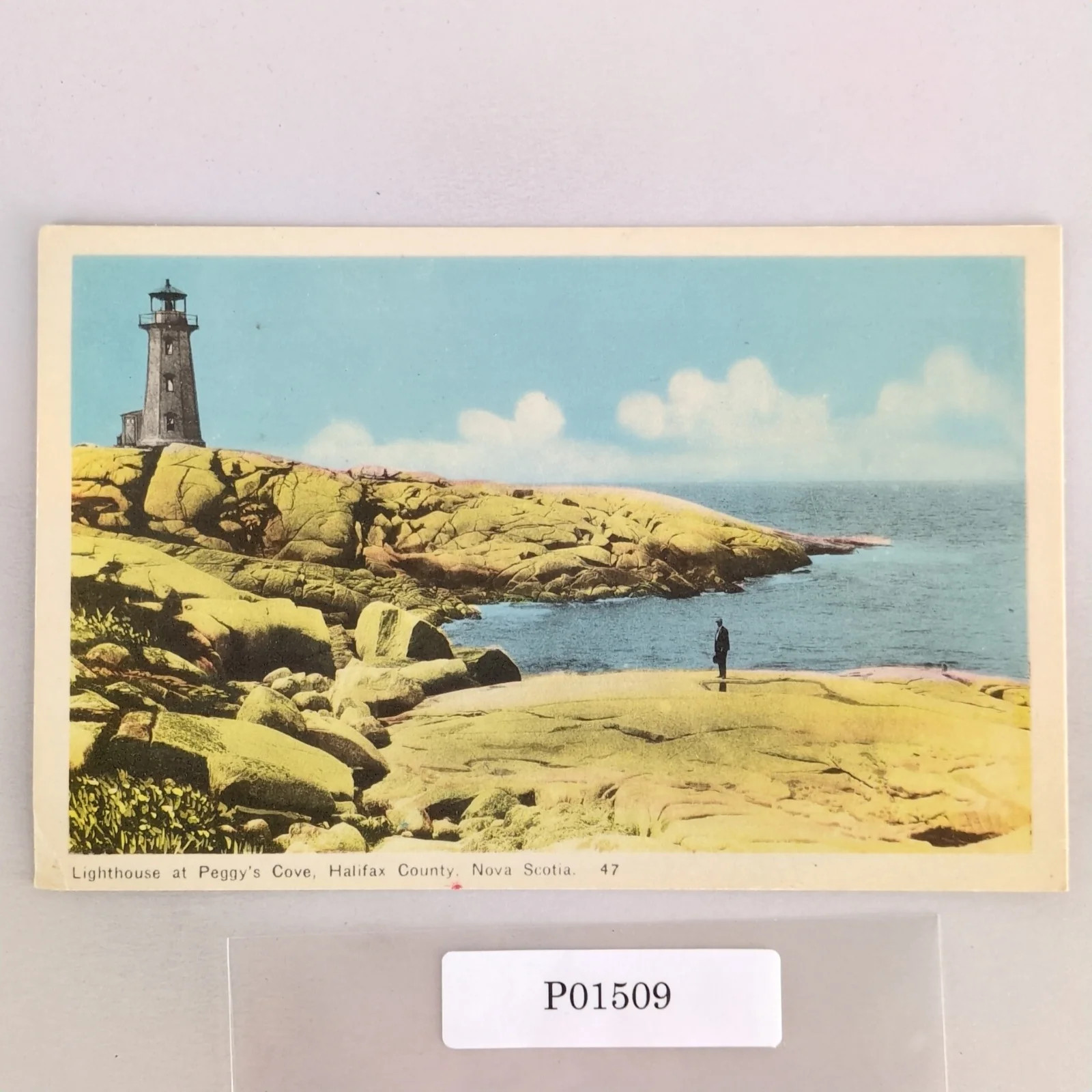 Peggy's Cove Lighthouse Halifax Nova Scotia Canada 1940s Postcard Photogelatine