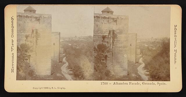 Photo:Granada Spain 1895 Alhambra Facade Stereoscopic View Panorama