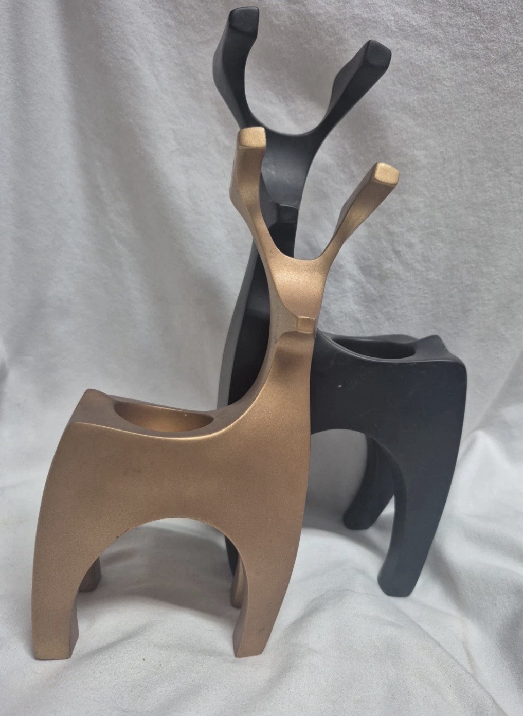 Partylite Endearing Reindeer  Candle Holders MCM Scandinavian Style 8