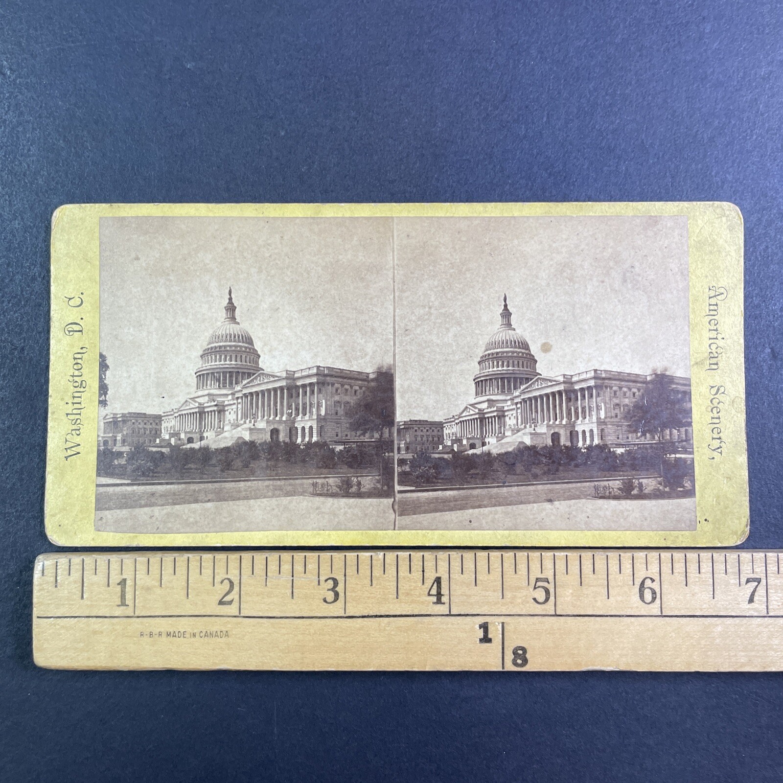 Washington D.C. Capitol Building Stereoview American Scenery 1870s Flat Mount
