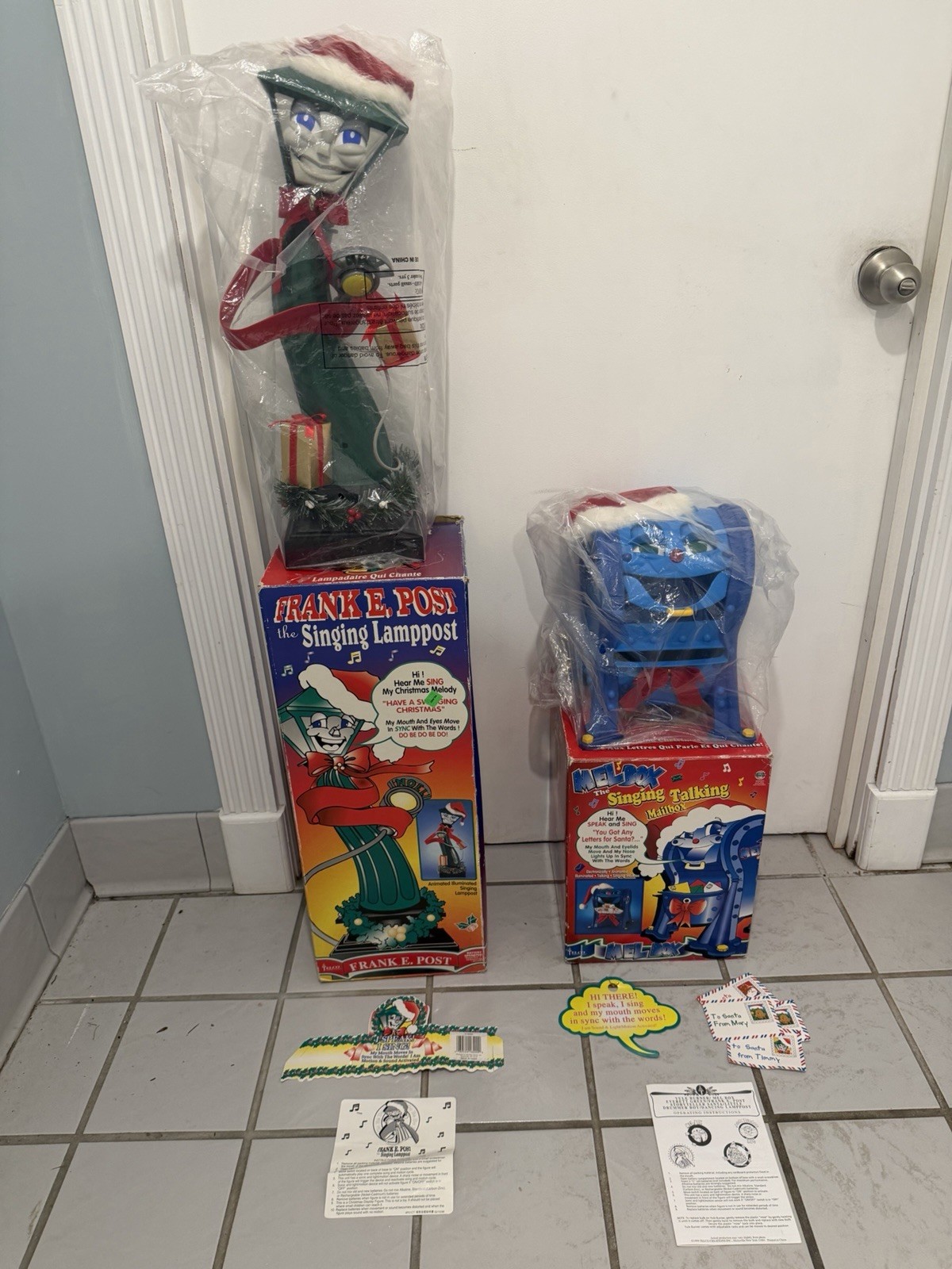 VTG 1998/99 Telco Mel Box + Frank E. Post Animated Singing Christmas Display Lot
