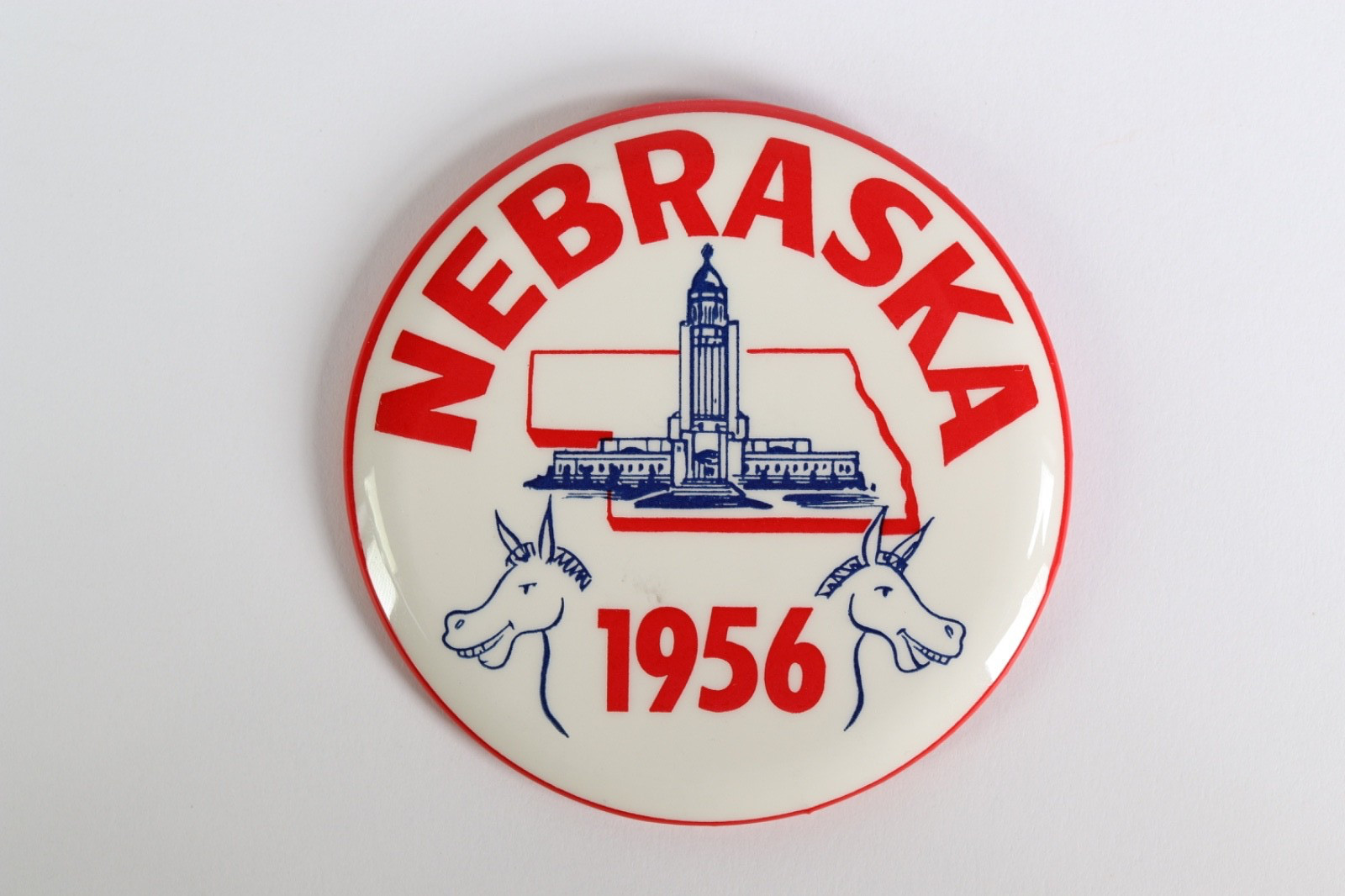 Rare 1956 Stevenson Nebraska Democratic Pinack Button
