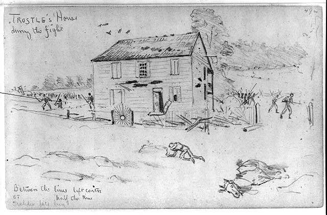 Photo:[Gettysburg, Pa. Trostle's house during the fight]
