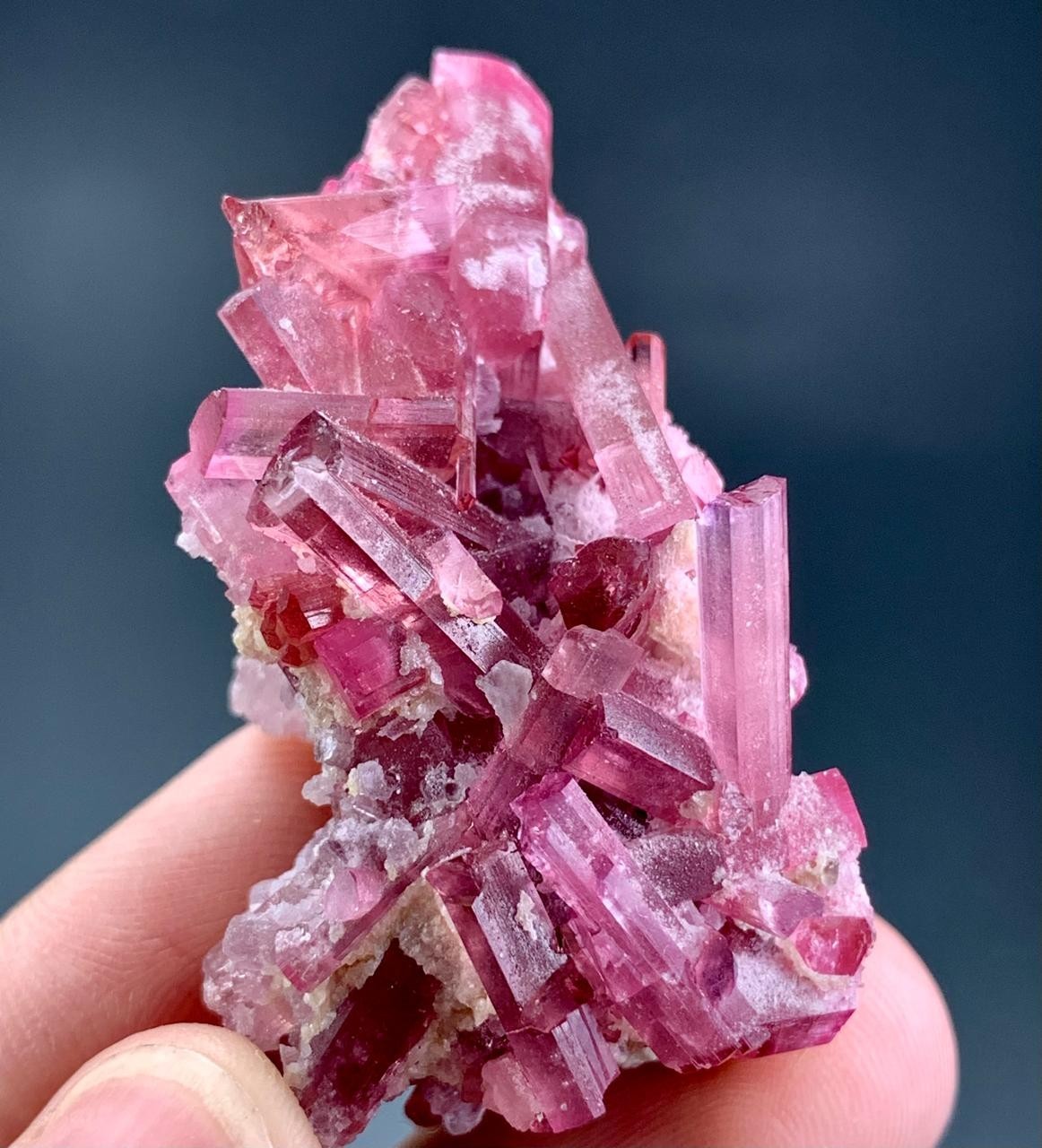 99 Carat Pink Bunch Of Tourmaline Crystal Specimen From Afghanistan