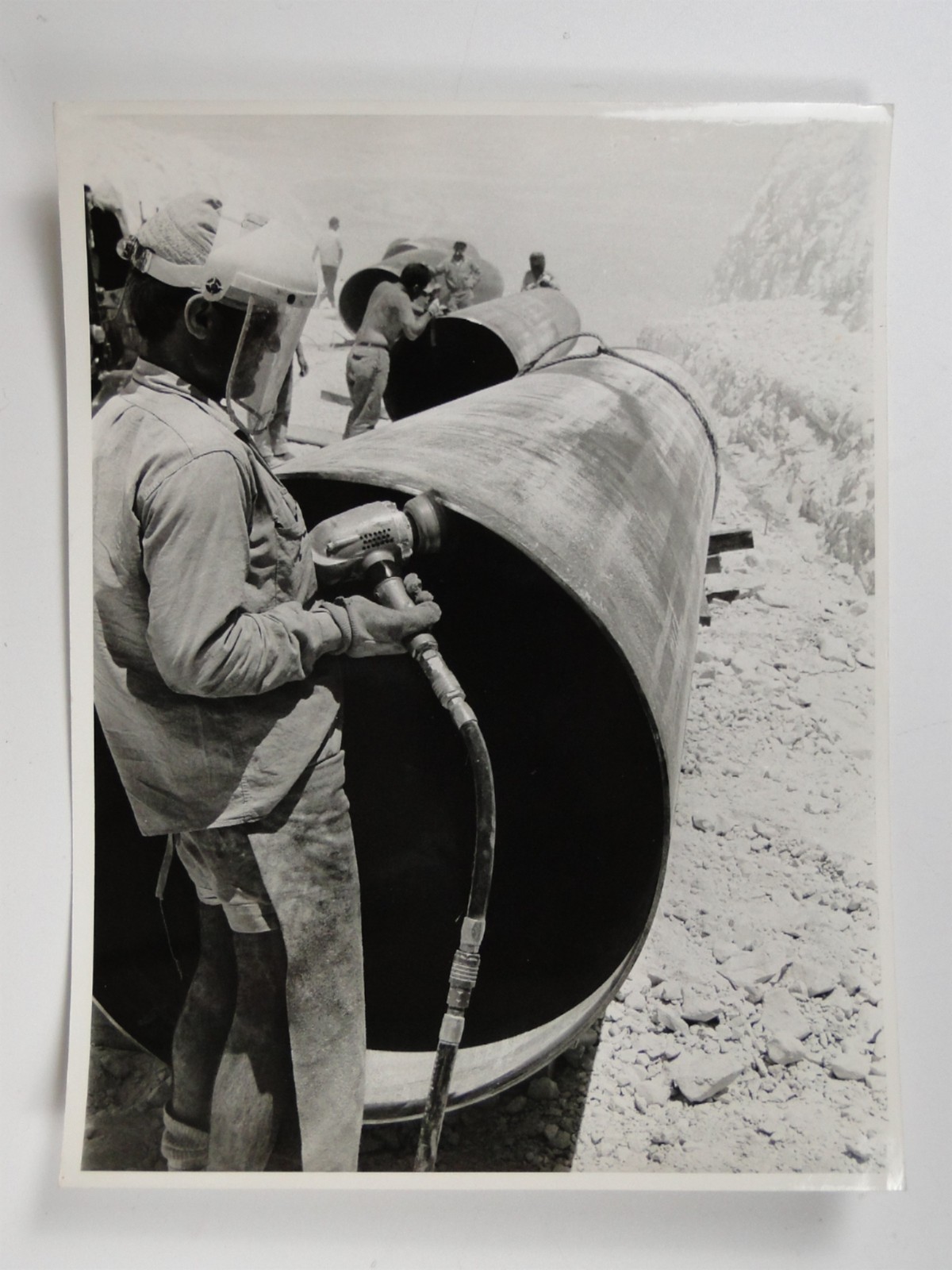 Israel Oil Pipeline Construction Eilat Ashkelon Negev Desert 1969 VTG Photo