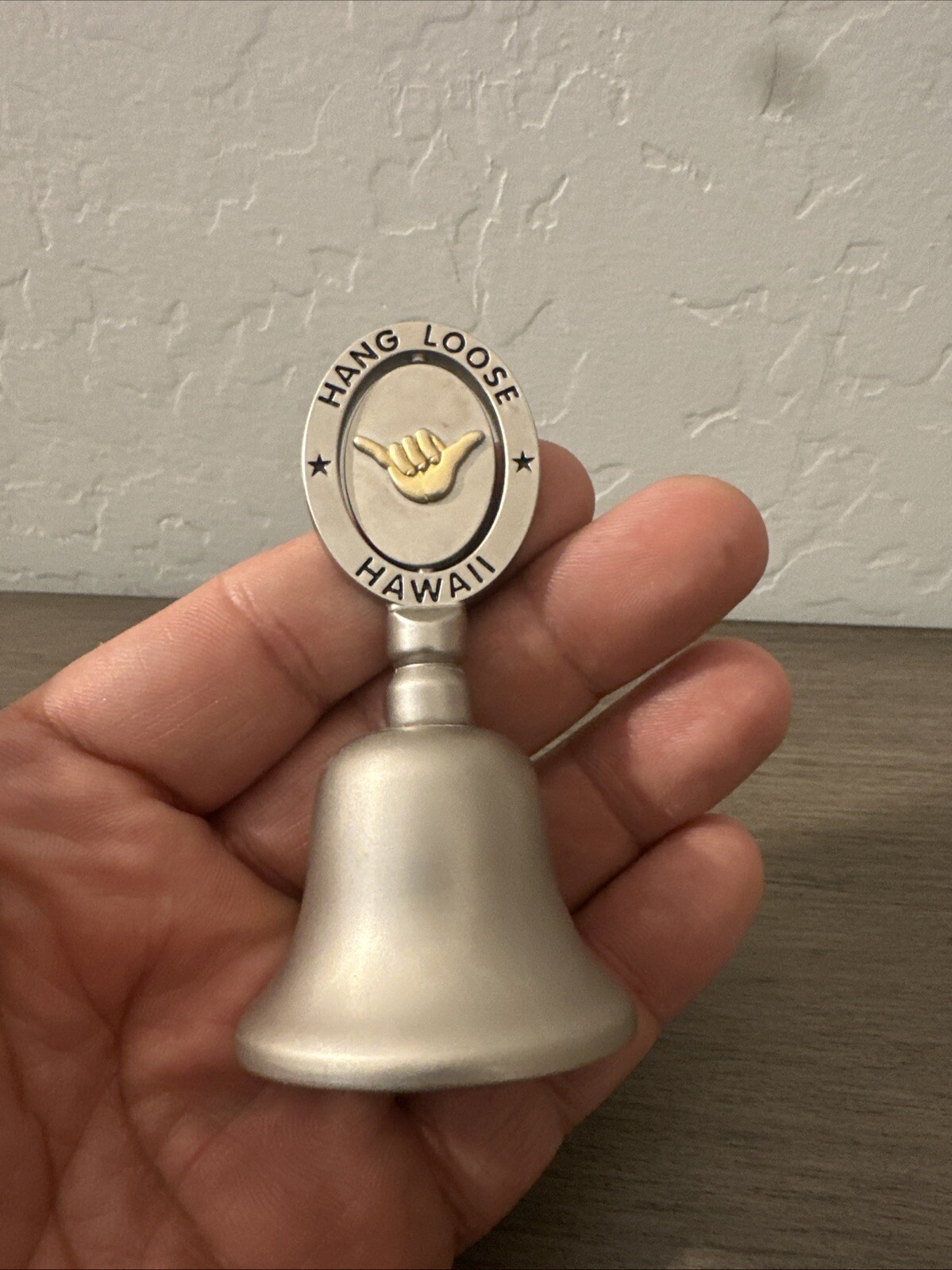 Hawaiian “Hang Loose” 3.5in Silver/Chrome Souvenir Bell
