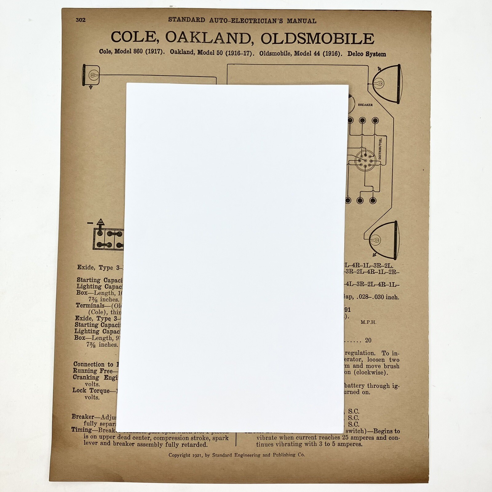 Vtg 1917 Cole 1916-17 Oakland 1916 Oldsmobile & 1917-19 AustinElectrician Manual
