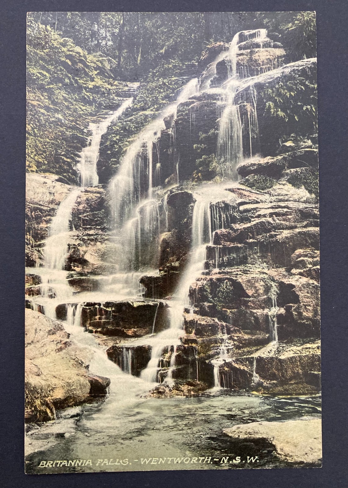 NSW Blue Mountains POSTCARD Britannia Falls, Wentworth
