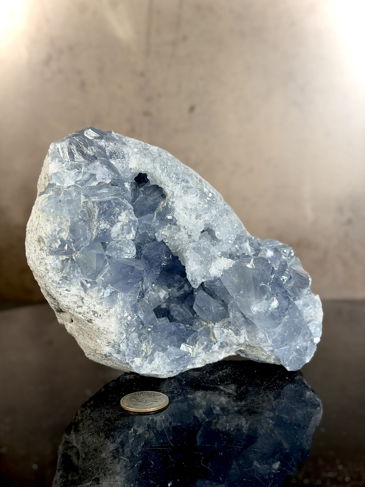 Blue Celestite Geode Cluster — Madagascar - Large Natural Crystal Specimen