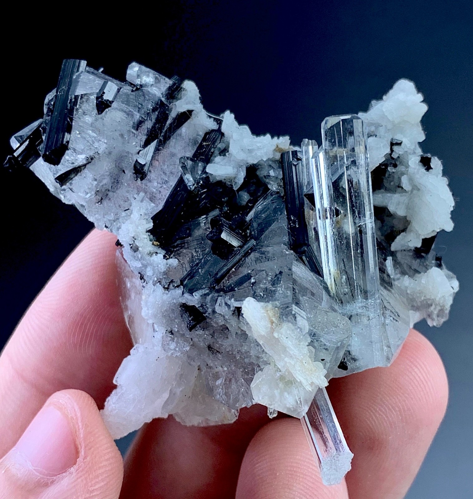 Clean Aquamarine Crystal with Schorl Specimen From Skardu Pakistan - 178 Ct