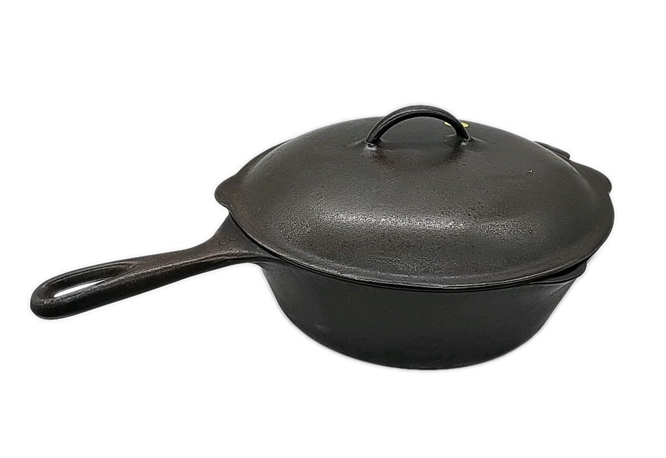 Antique Vollrath Ware #8 Deep Cast Iron Deep Skillet pot pan Made In USA