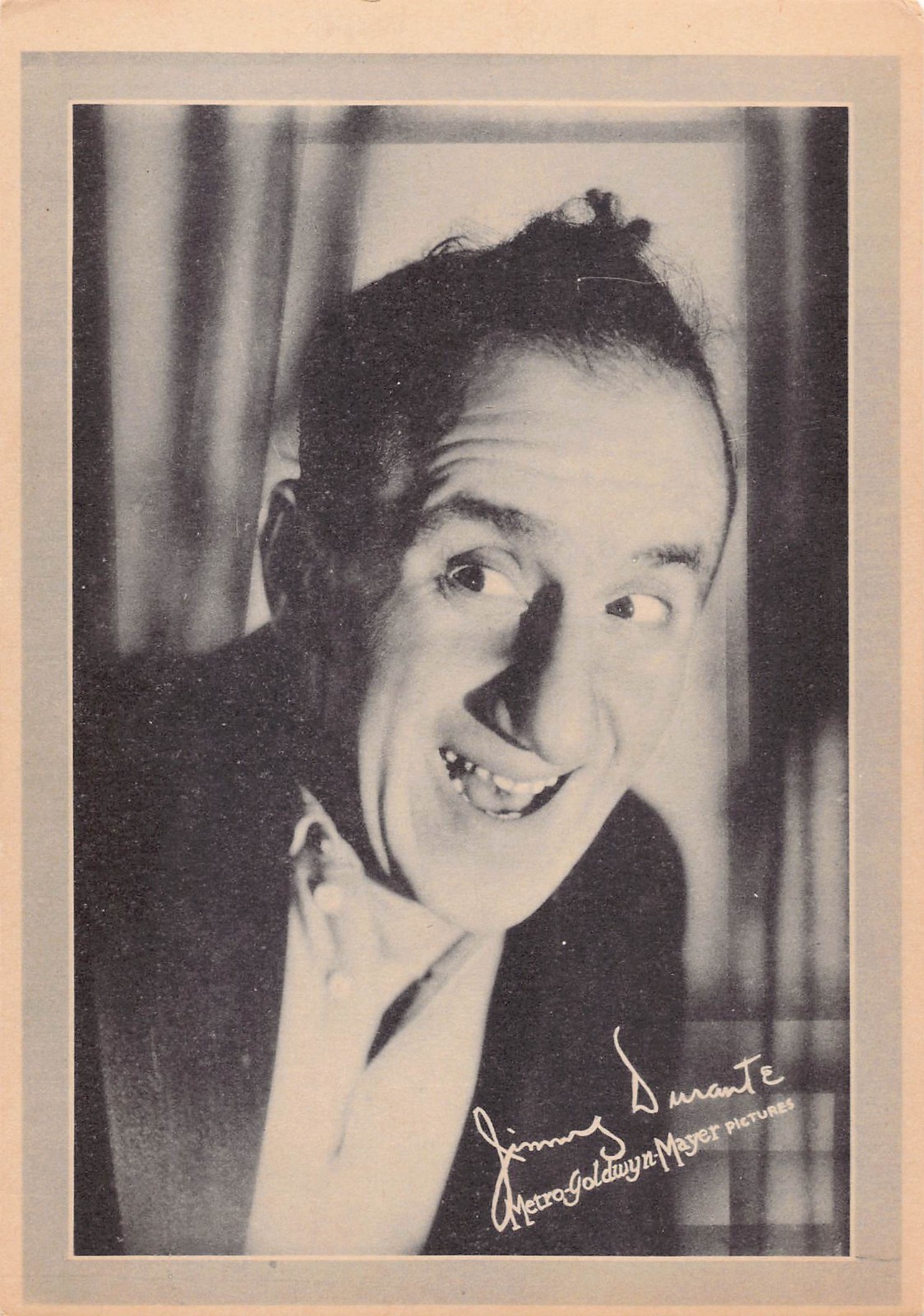 MGM Metro Goldwyn Mayer \'30s Promo 5x7 Vintage Black & White Print Jimmy Durante
