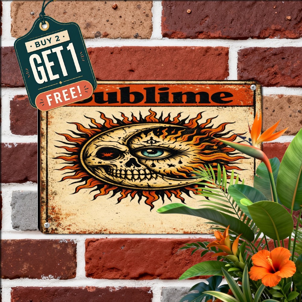 Retro California Ska Rock Tin Sign Vintage Sunset Music Lounge Metal Plaque