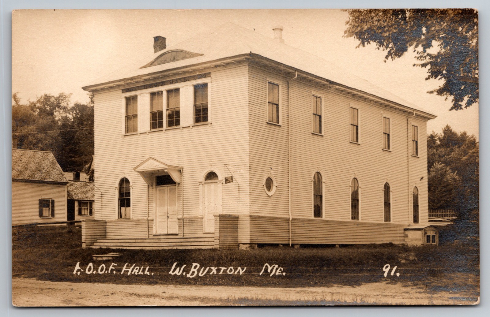 Maine - Independent Order of Odd Fellows Hall IOOF West Buxton RPPC 1904-1918