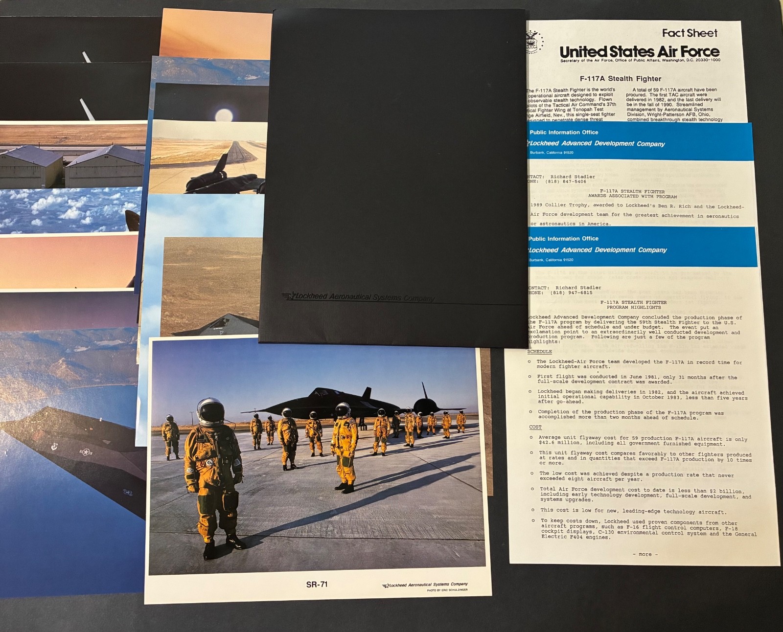 1990 Lockheed Aeronautical Systems Co. / US Air Force Stealth F-117A Press Kit