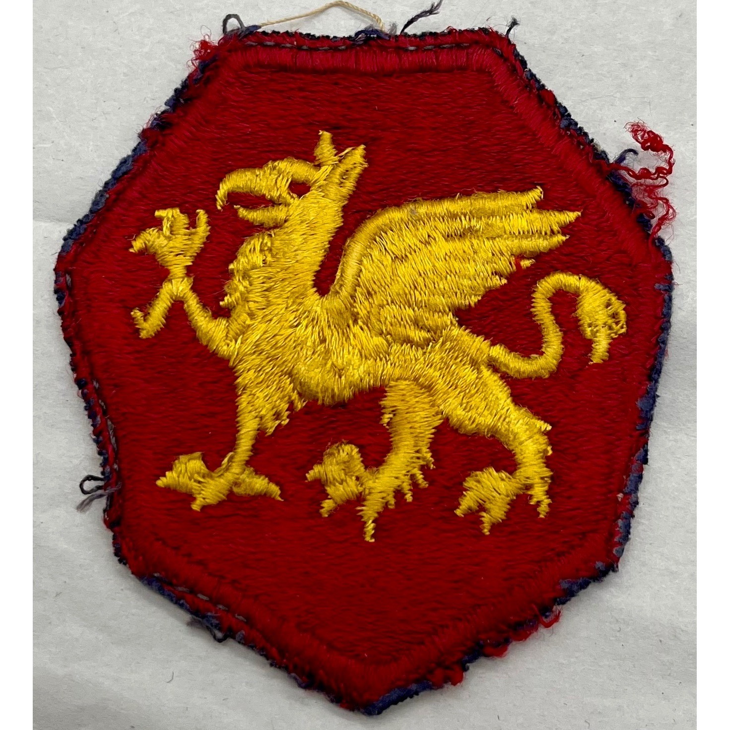 Vintage US Army 108th Infantry Division Patch Golden Griffin Red Yellow WWII SSI