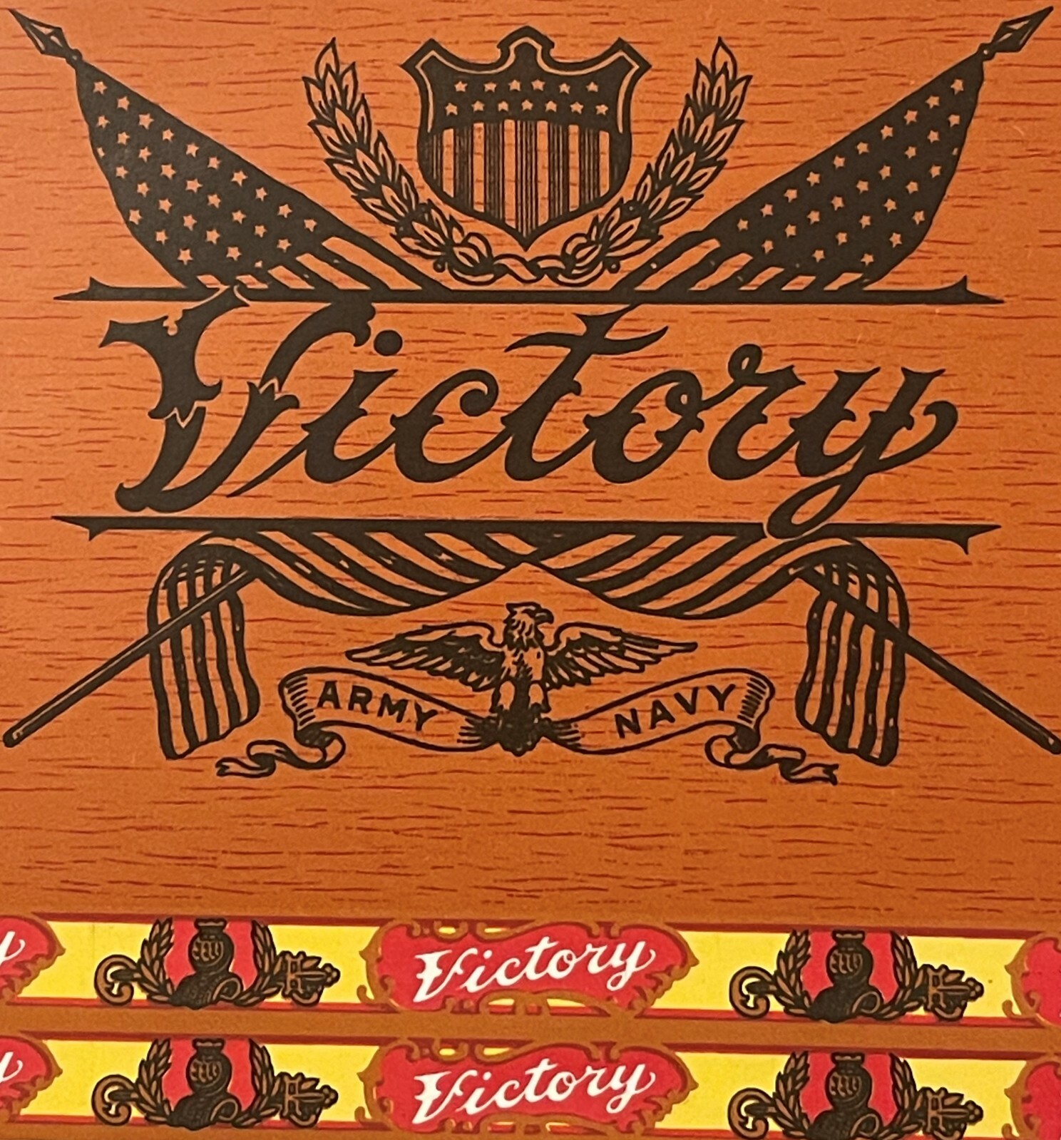 Antique 1910s-20s Victory Army & Navy Cigar Label 🦅 Red Lion PA, WWI Patriotic