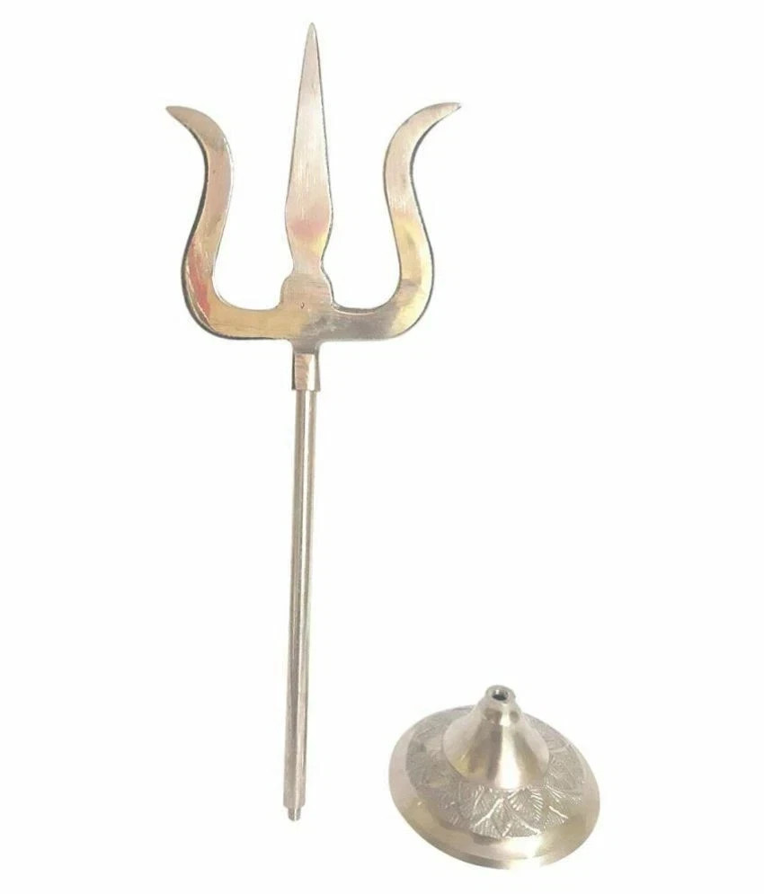 PURE BRASS MAHADEV TRISHUL 6 inch For Hindu Pooja Temple Puja Collectibles 