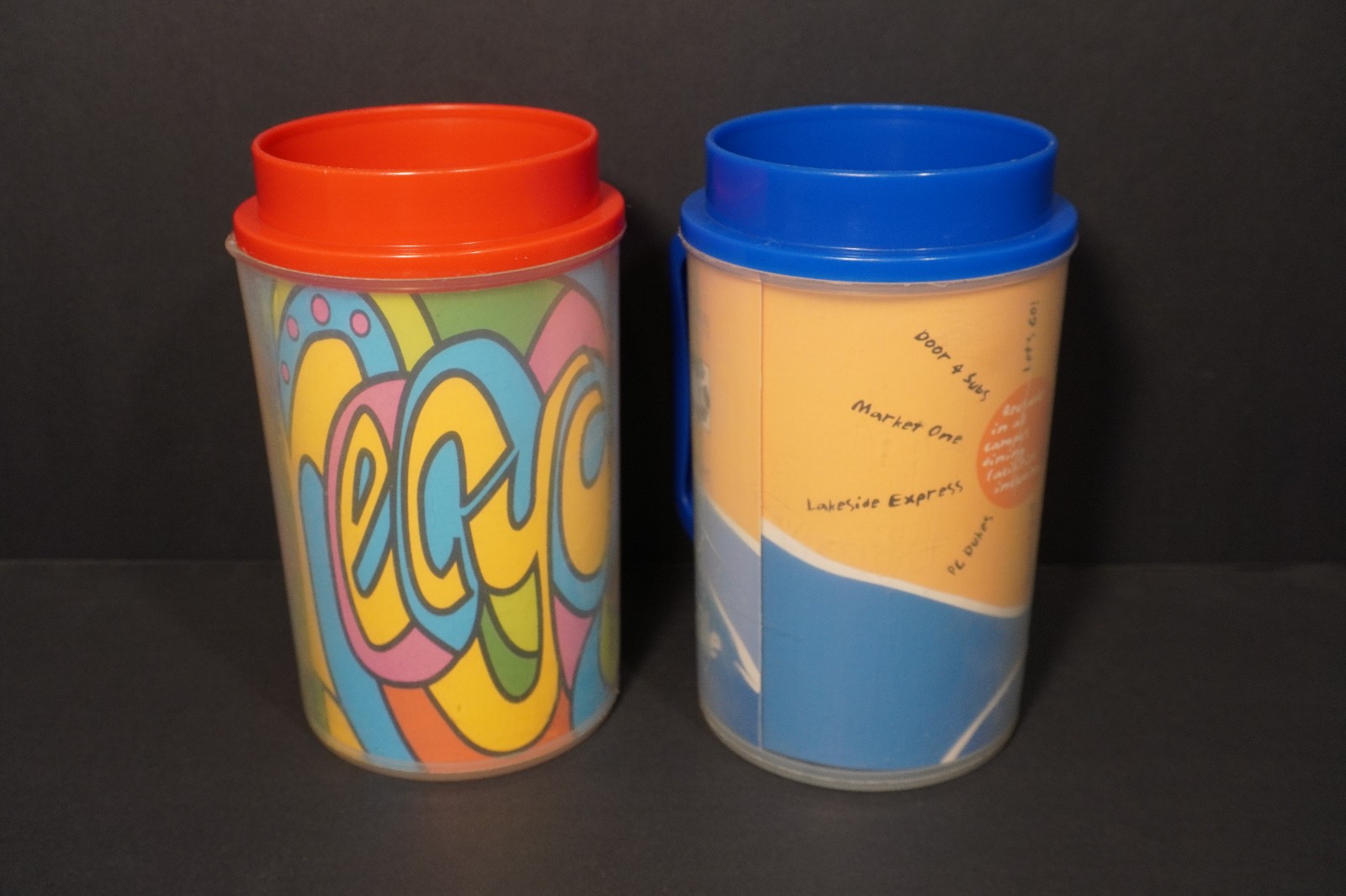 Lot of (2) Vintage JMU James Madison University Recycle Reusable Mugs - 2000s