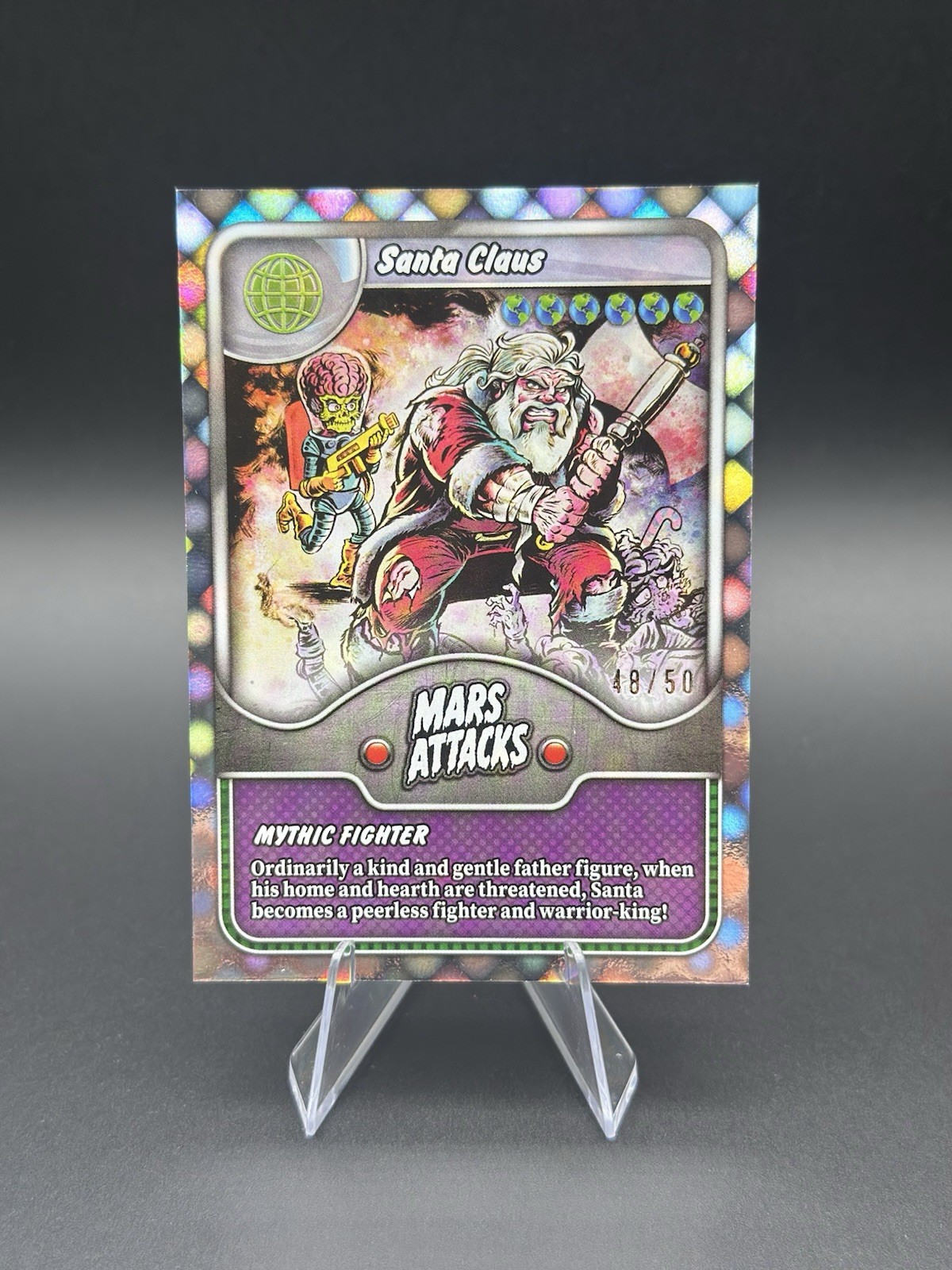 2026 Topps Mars Attacks Christmas #BR-1 Santa Claus Battle Ready Dotz /50