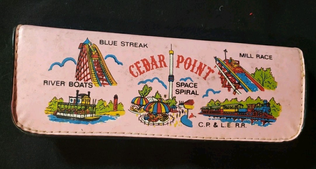 Vintage Cedar Point Souvenir Pencil Case Amusement Park Theme