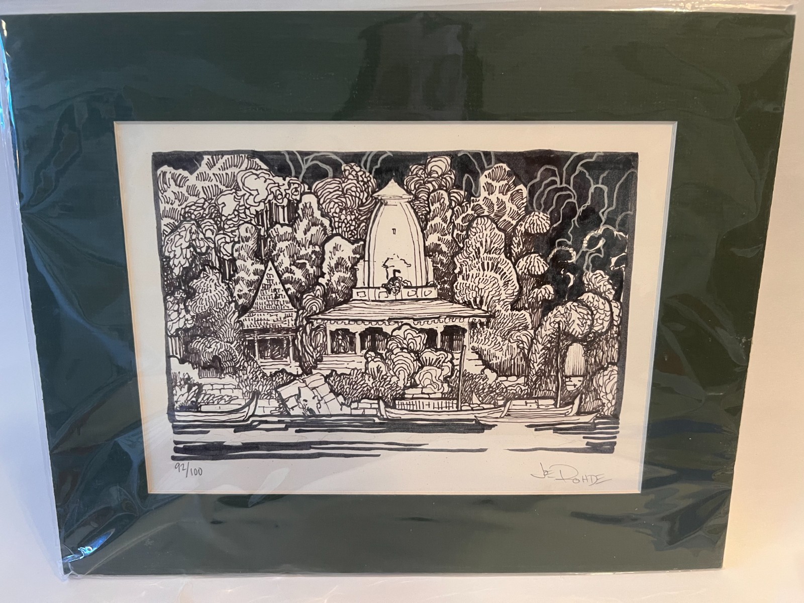 Joe Rohde Signed Disney Animal Kingdom Kali River Rapids Concept Print LE 92/100
