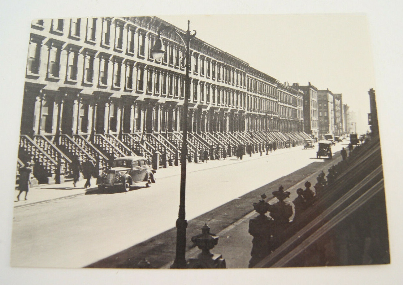 New York in the Forties Brownstones Vintage Postcard RPPC Dover 1984 Black & W.