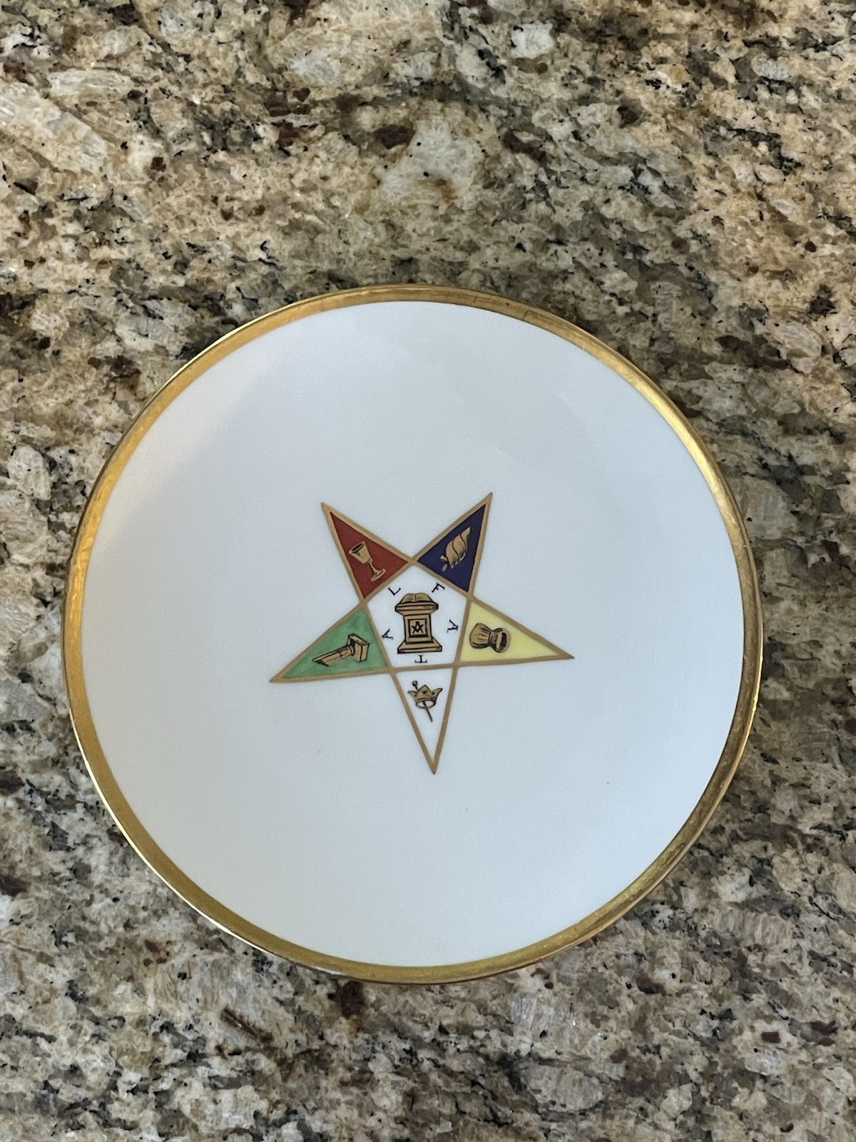 RARE Order Of The Eastern Star Antique Masons Plate Peerless J &C Bavaria Signed