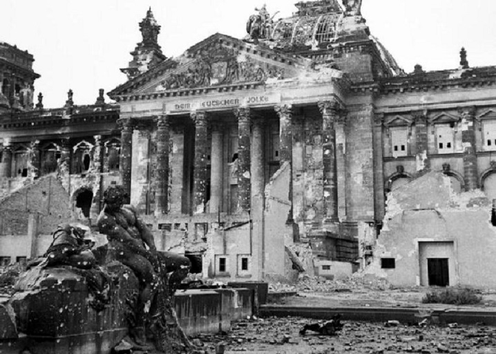 Ruins of the Reichstag in Berlin Allied Bombing 5\