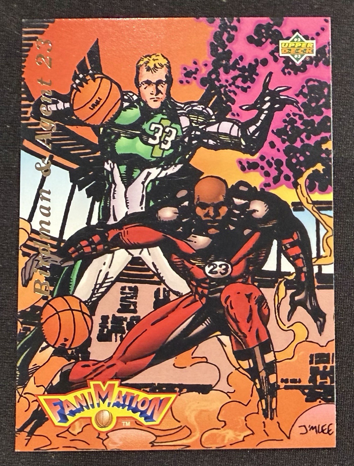 MICHAEL JORDAN & LARRY BIRD 1992-93 UPPER DECK #510 FANIMATION JIM LEE ARTWORK