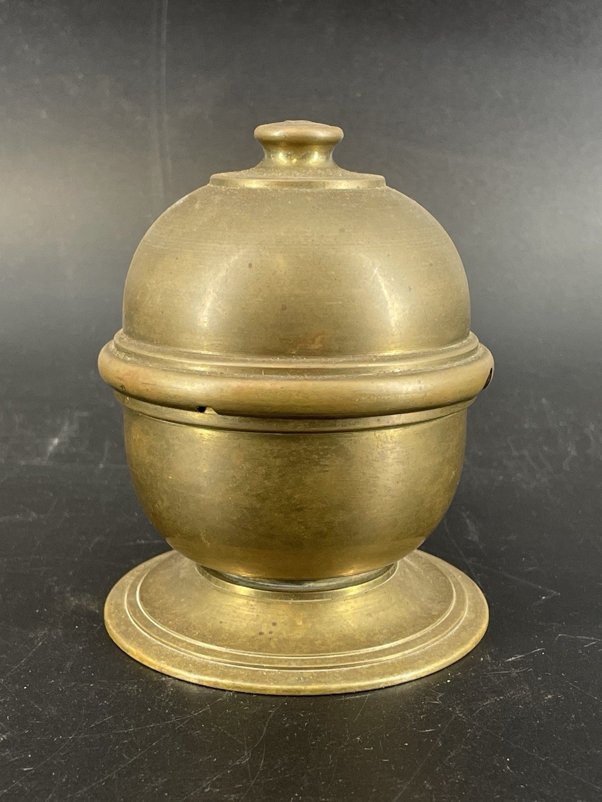 Antique Vintage Embossed Brass String/yarn Twine Box Holder Desktop