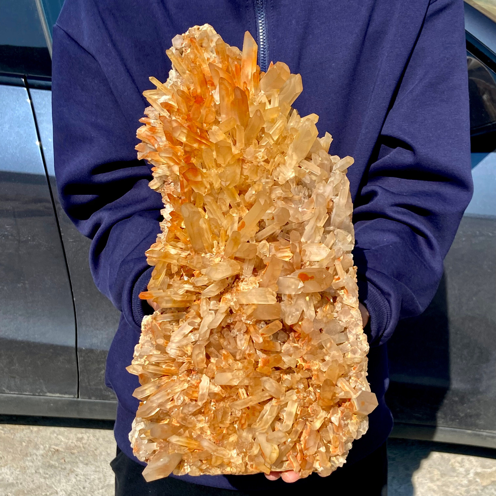 12.6LB A+++Large Natural white Crystal Himalayan quartz cluster /mineralsls