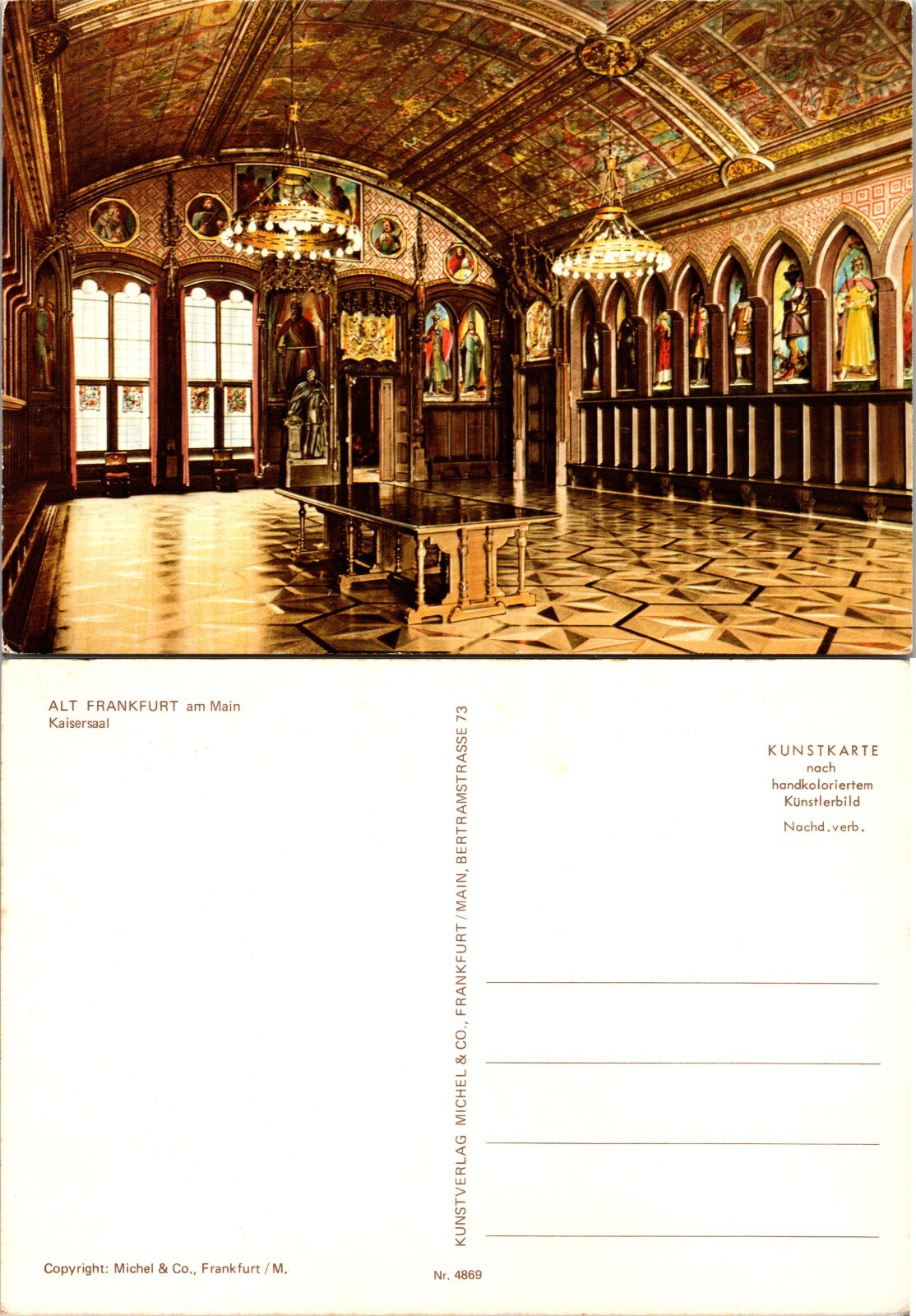 Continental Kaisersaal Imperial Hall Frankfurt Germany Postcard