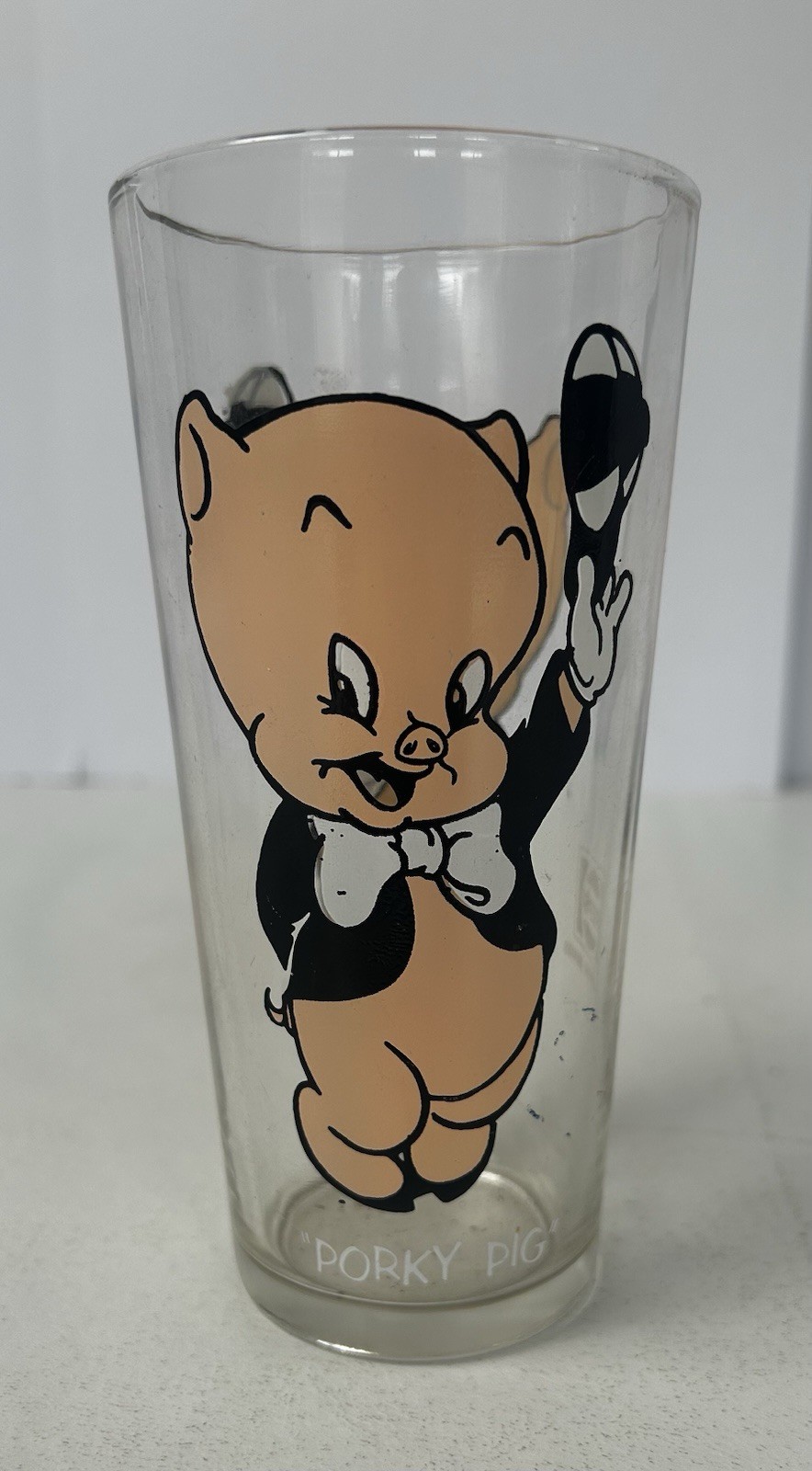 Vintage 1973 Pepsi/Warner Bros. Porky Pig Black Letter Glass