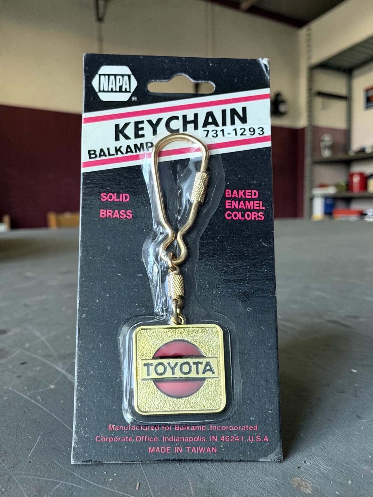 Vintage 90s Toyota Keychain NAPA Balkamp 731-1293 Solid Brass NOS Old Logo Rare