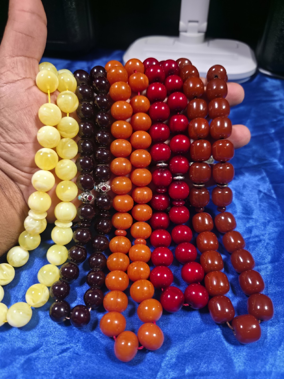 Vintage 5-Piece Misbaha Set – Sandalus, Faturan & Amber Dust Prayer Beads.