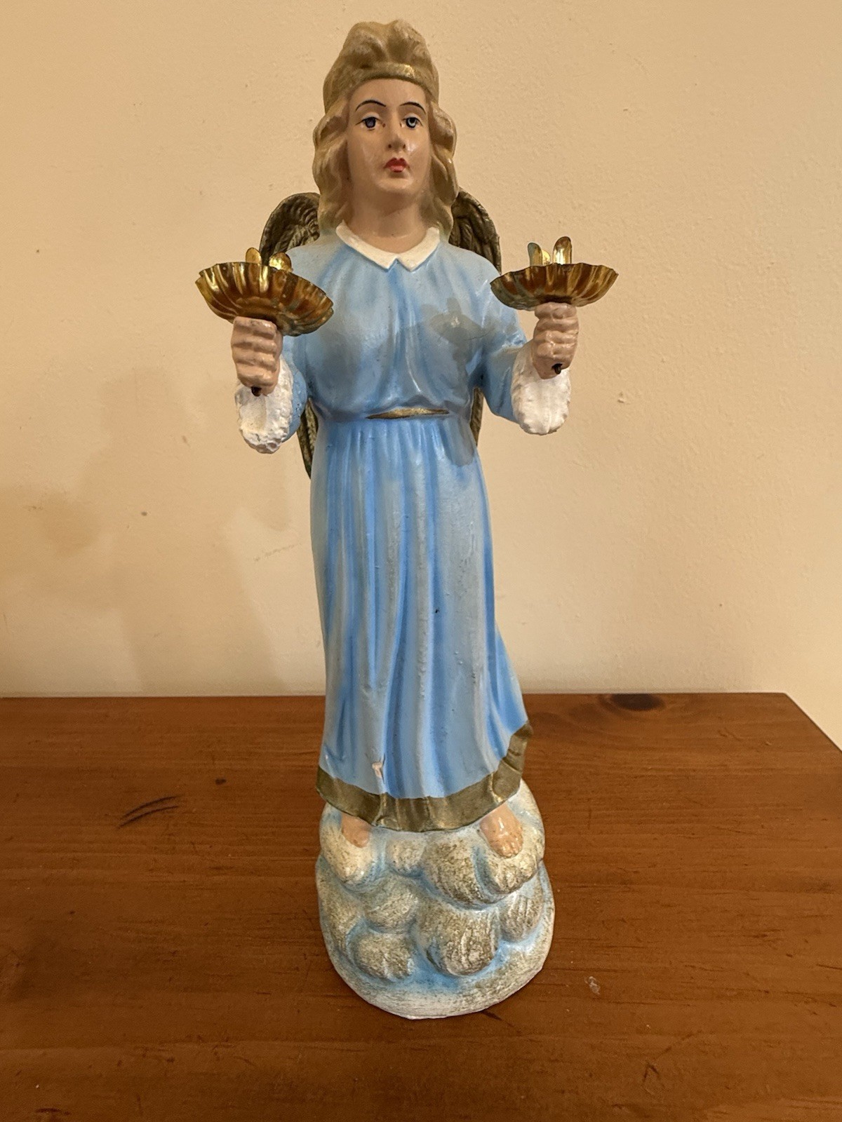 VTG Marilon Angel On Cloud Candle Cups Paper Mache Germany Christmas Rare