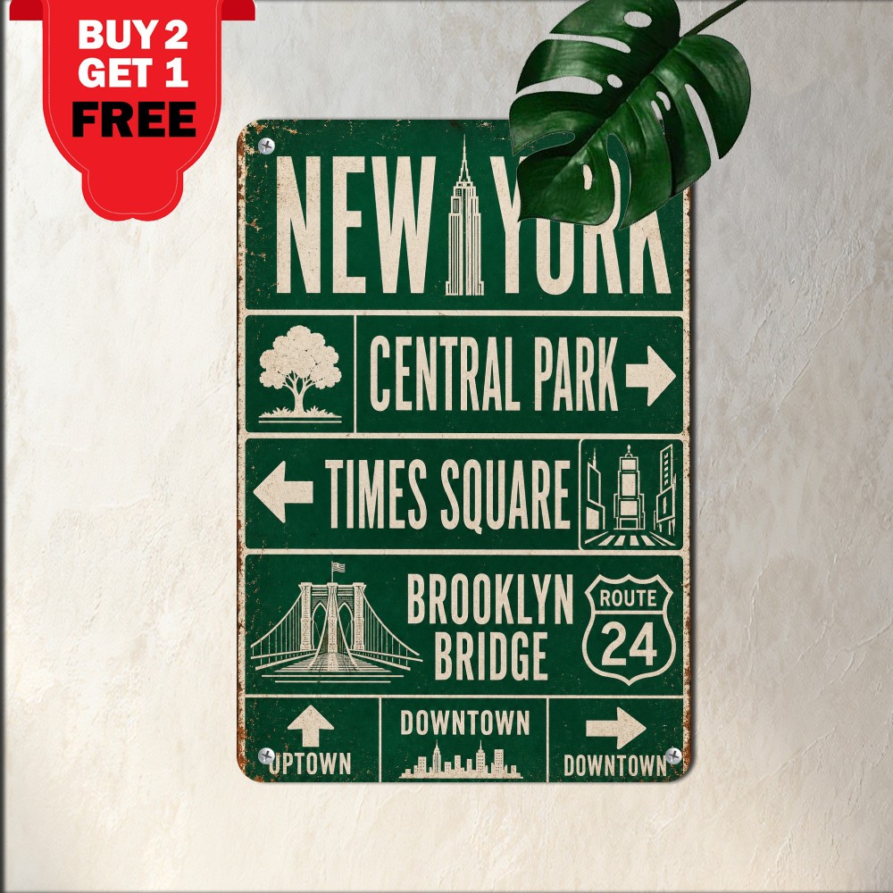 Central Park Nature Landscape City Travel Souvenir Round Metal Tin Sign Plaque