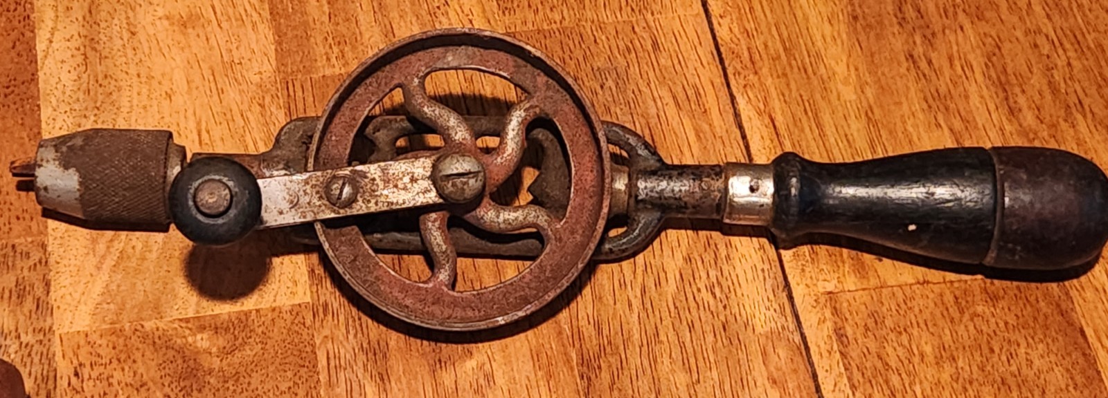 Antique Millers Falls No. 5 Hand Drill S-Spoke Wheel VTG Eggbeater Decor Tool 
