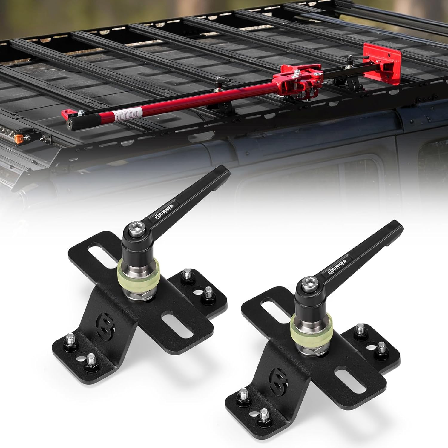 Farm Jack Mount for Roof Rack, 2 Pcs High Lift Jack Mounting Brackets Works with