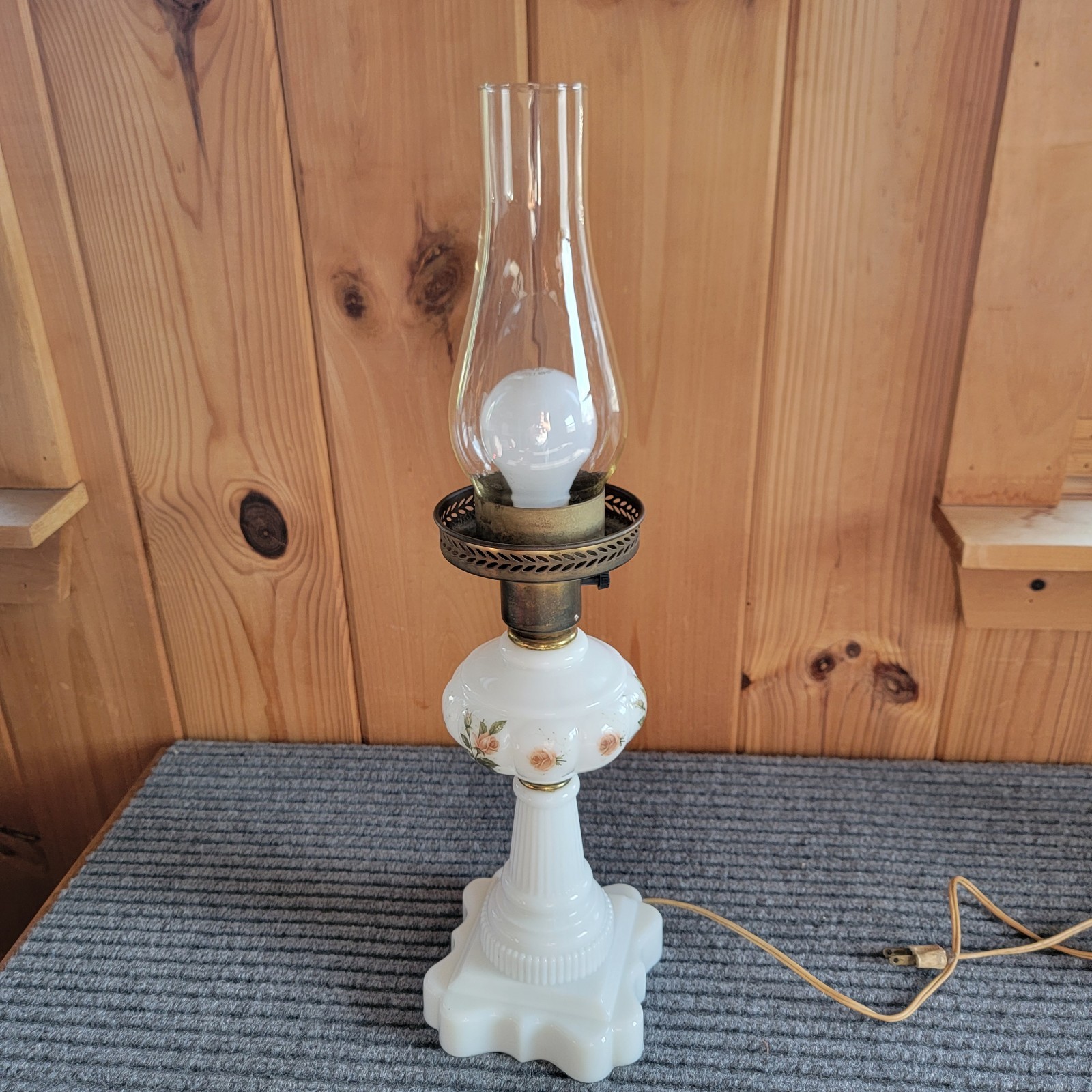 Vintage Fenton Milk Glass Lamp Pedestal Base 
