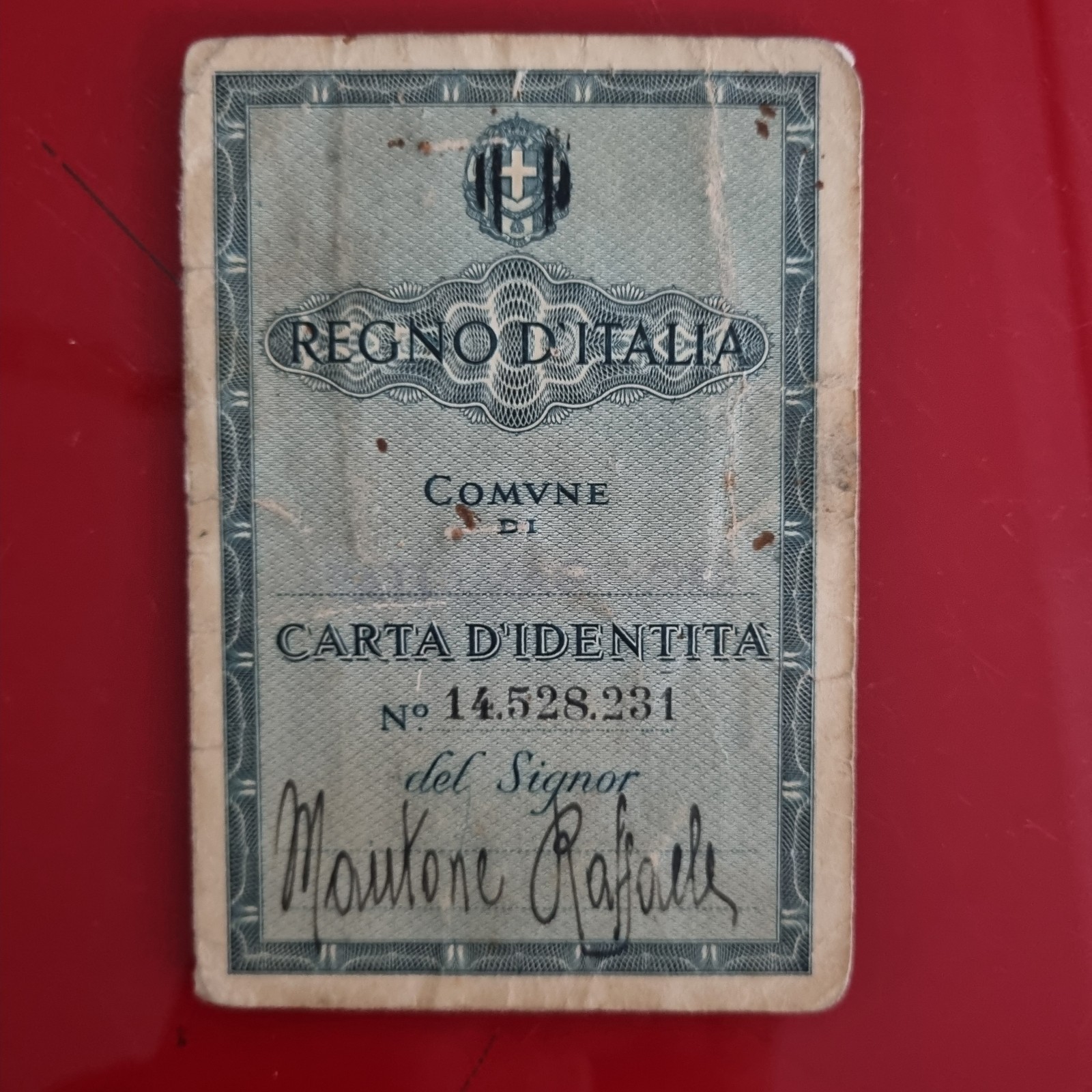 REGNO D'ITALIA - CARTA D'IDENTITA