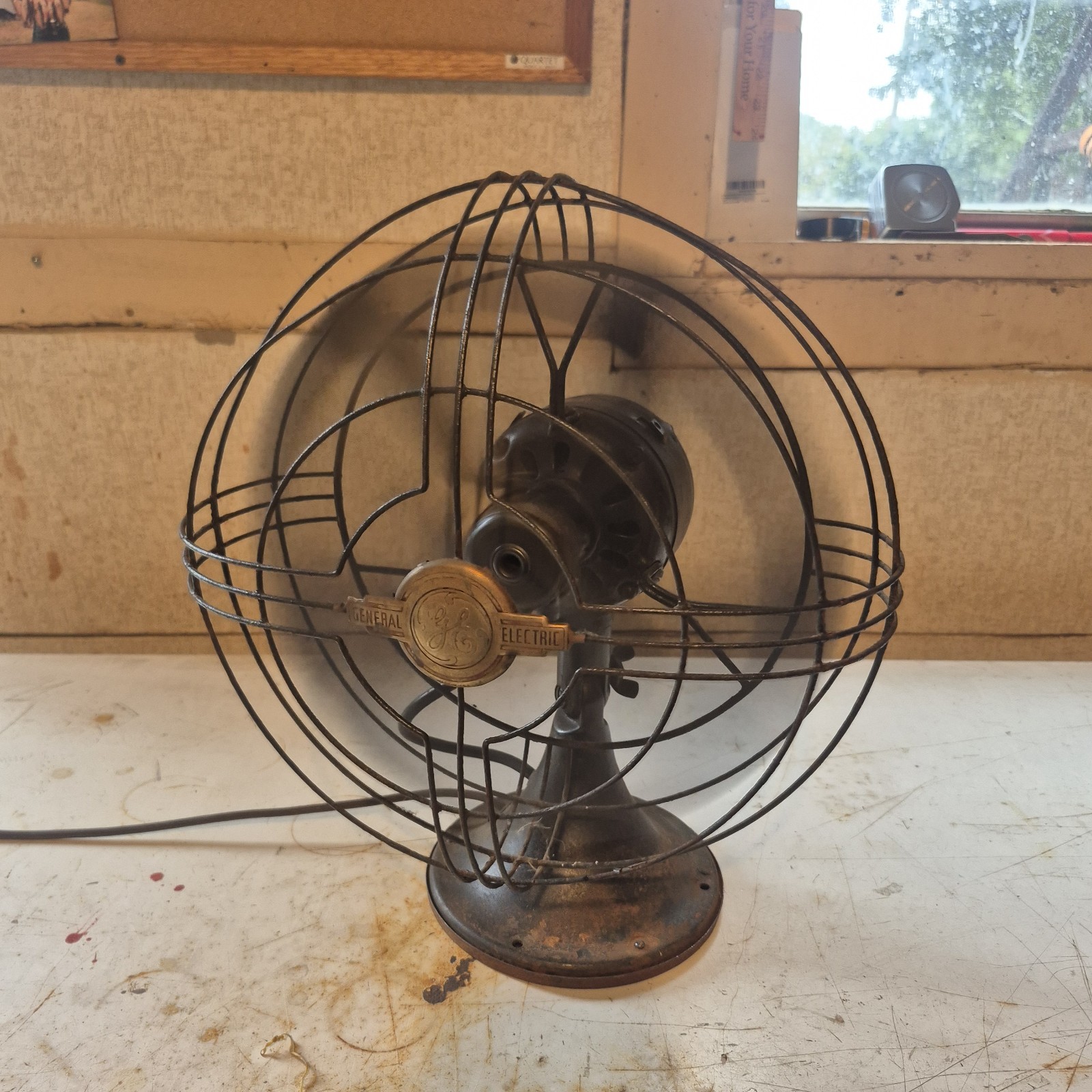 Vintage General Electric GE Oscillating Desk Fan Vortalex Style 1930's - 40's