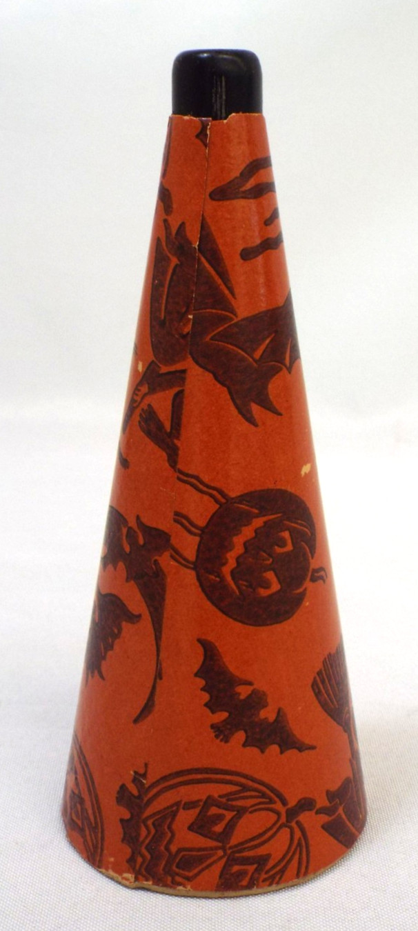 Vintage 1920s Halloween Cardboard Horn Noisemaker Works 6.5