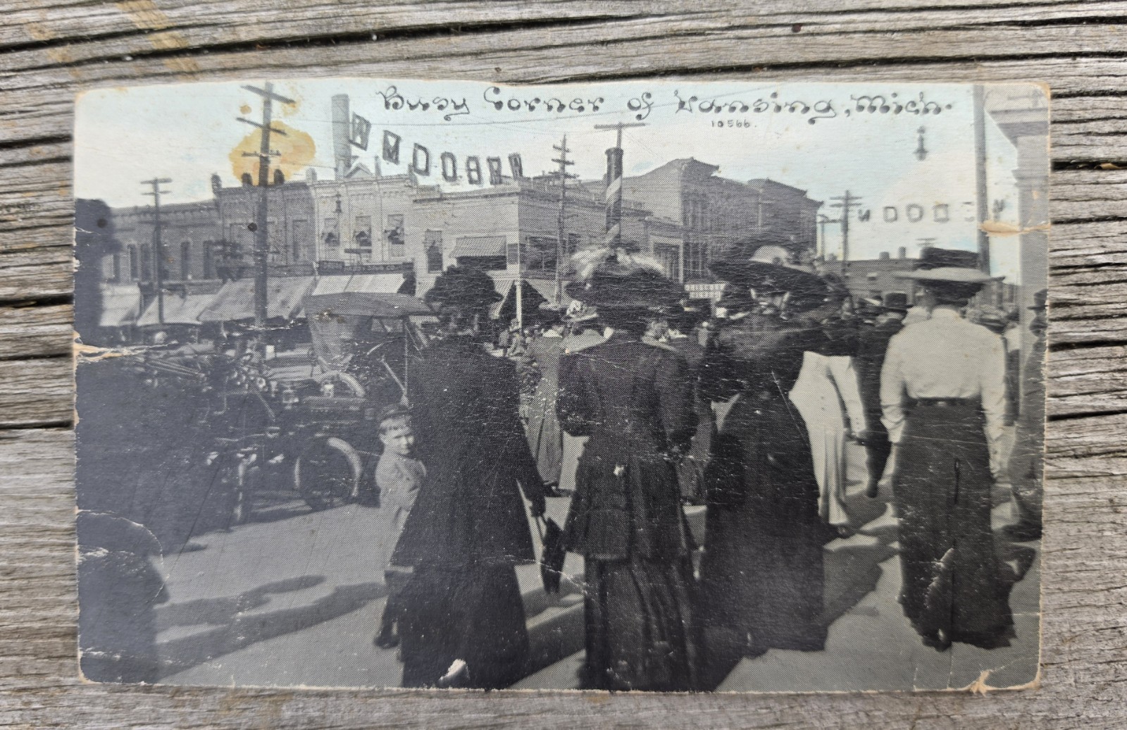 RPPC Lansing Michigan Postcard ~ 1911 ~ Lansing Street Scene 