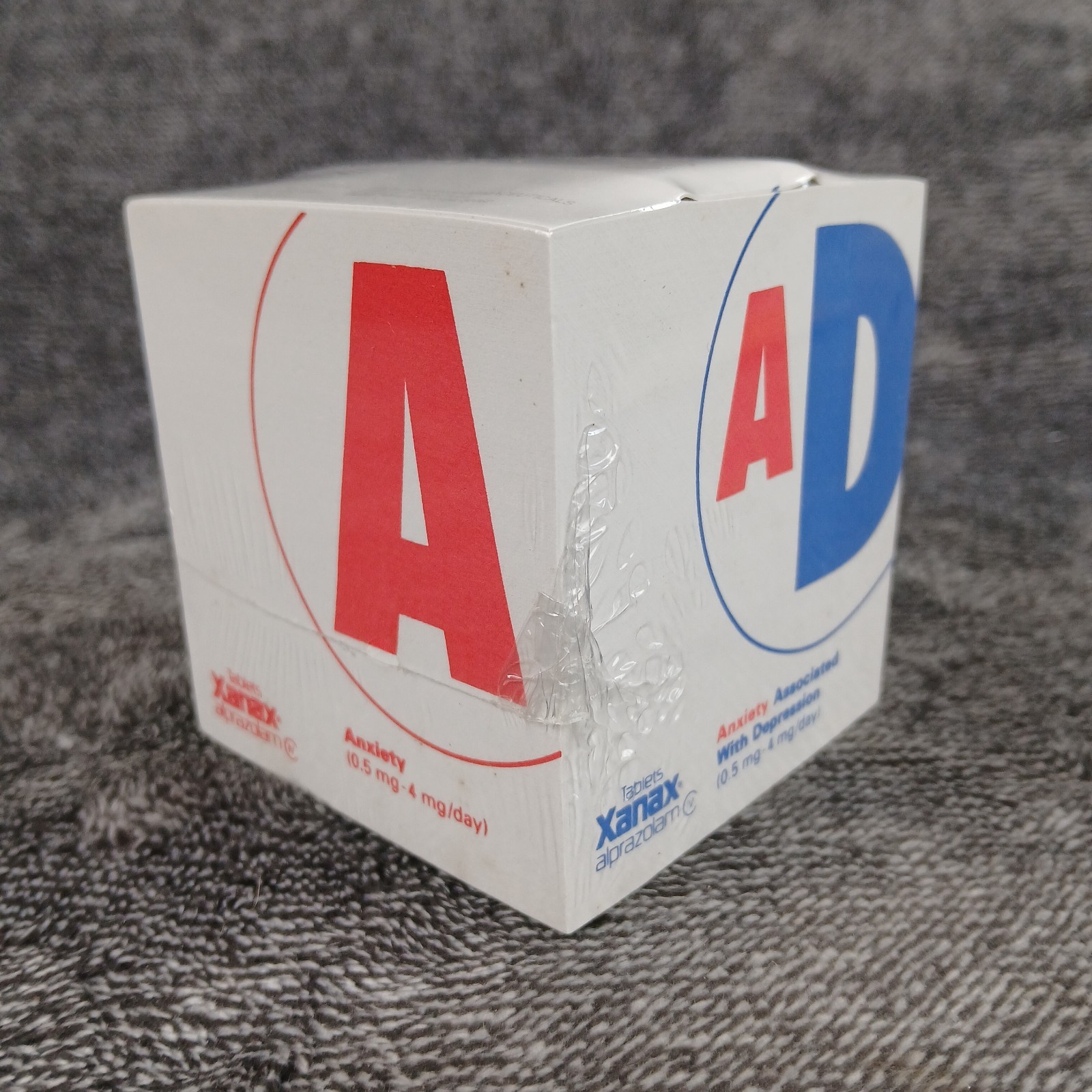 Vtg Xanax Pharmaceutical Advertising Post It Note Cube 90s Alprazolam READ 1992
